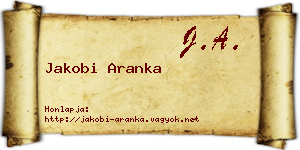 Jakobi Aranka névjegykártya
