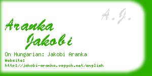 aranka jakobi business card